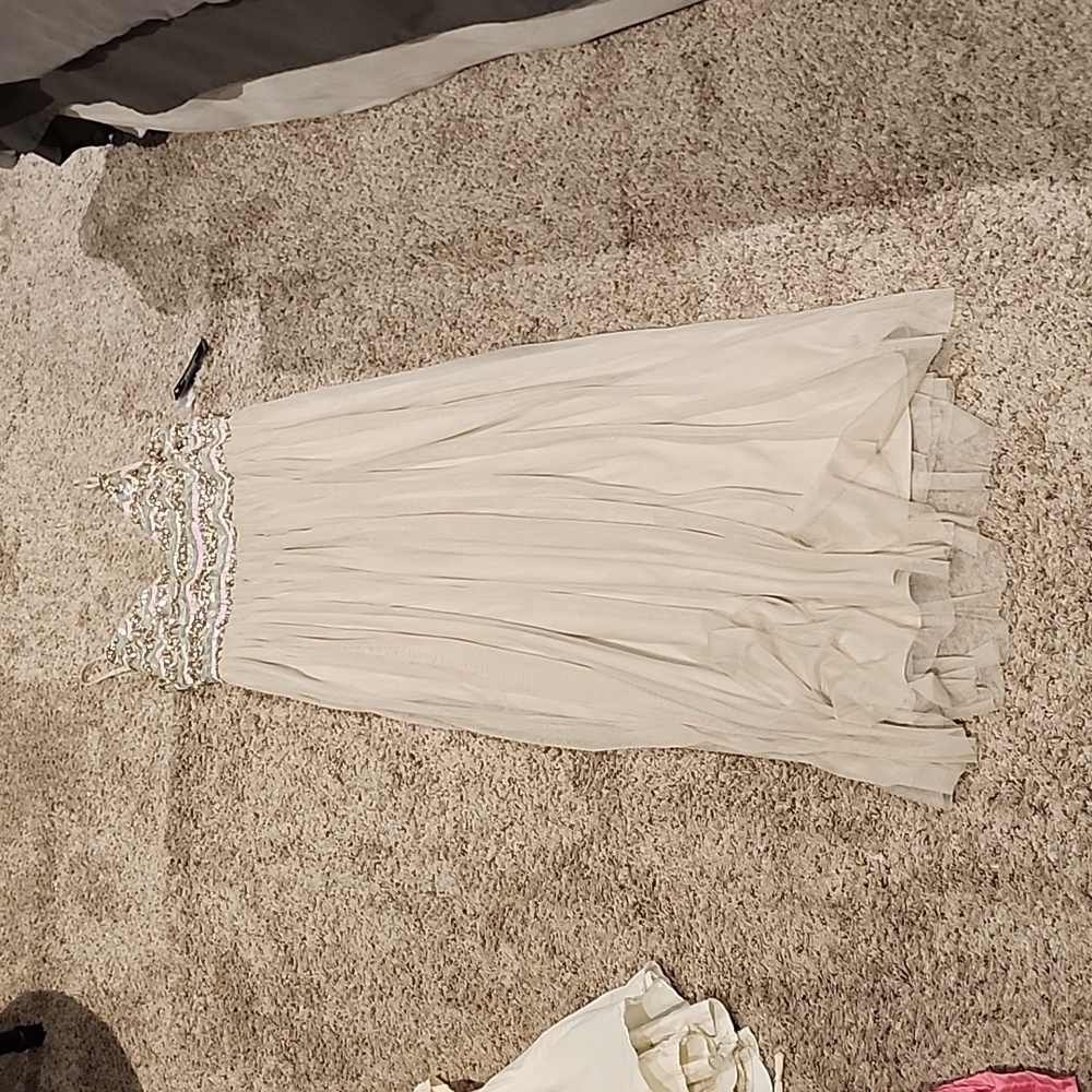 Tan & sparkly maxi dress